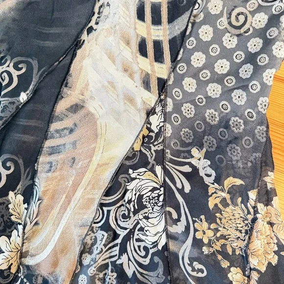 Patchwork Midi Skirt, Multi Floral Pattern Fairy High Rise S - Picture 3 of 12